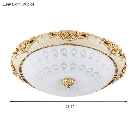 Dome Flush Mount Led Ceiling Light In Modern White Glass - 8/12/16 Wide Gold/Silver Finish White/3