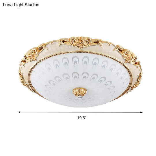 Dome Flush Mount Led Ceiling Light In Modern White Glass - 8/12/16 Wide Gold/Silver Finish White/3