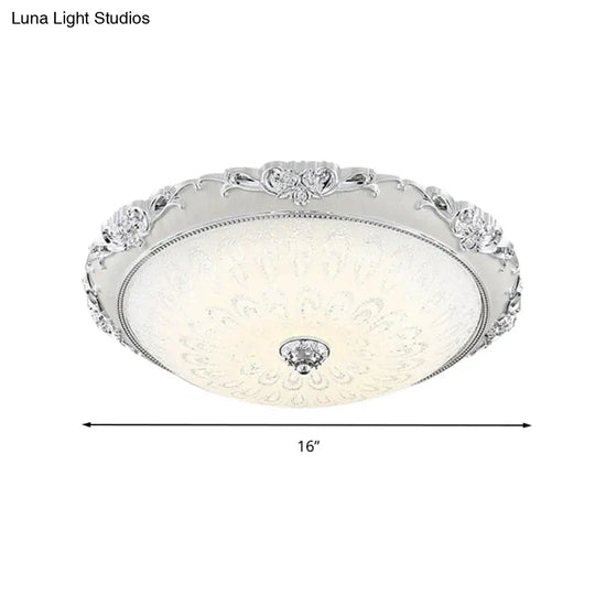 Dome Flush Mount Led Ceiling Light In Modern White Glass - 8/12/16 Wide Gold/Silver Finish White/3