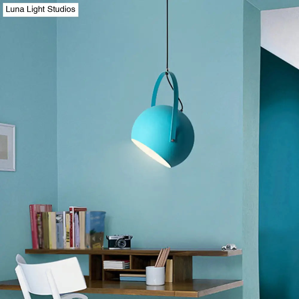 Dome Pendant Restaurant Spotlight With Arched Handle - Metal Hanging Light Fixture