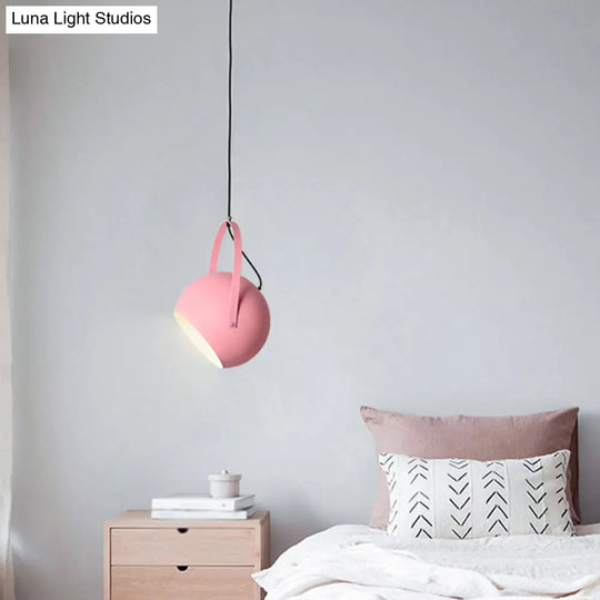 Dome Pendant Restaurant Spotlight With Arched Handle - Metal Hanging Light Fixture