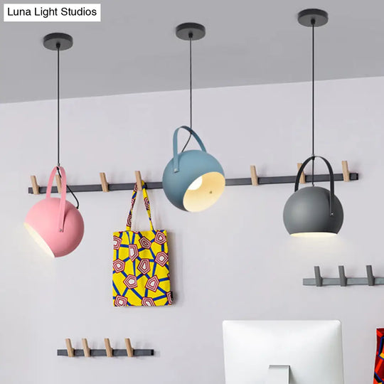 Dome Pendant Restaurant Spotlight With Arched Handle - Metal Hanging Light Fixture