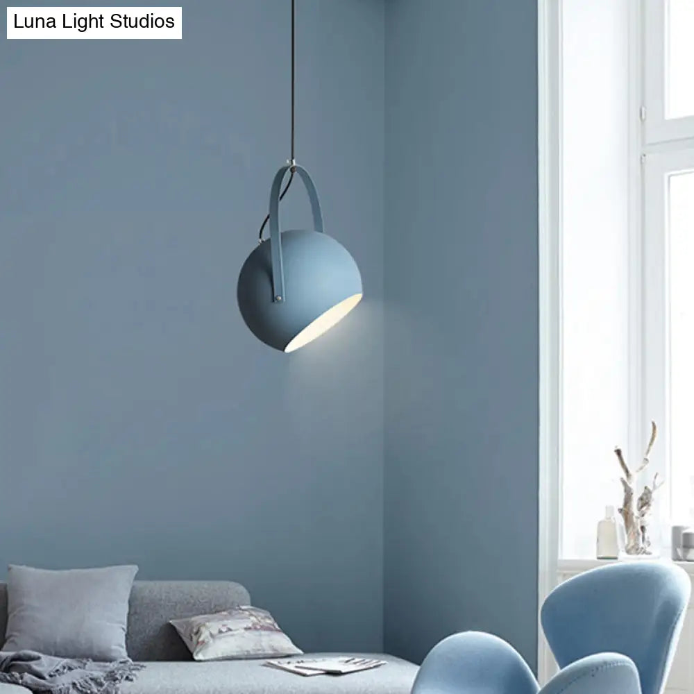 Dome Pendant Restaurant Spotlight With Arched Handle - Metal Hanging Light Fixture