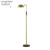 Dome Shade Living Room Floor Lighting Metal Single Light Postmodern Stand Lamp In Brass