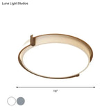 Dorm Room Led Flushmount Ceiling Light With Minimalist Design And Acrylic Shade (Grey/White) -