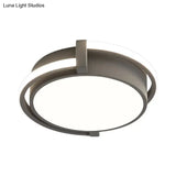 Dorm Room Led Flushmount Ceiling Light With Minimalist Design And Acrylic Shade (Grey/White) -