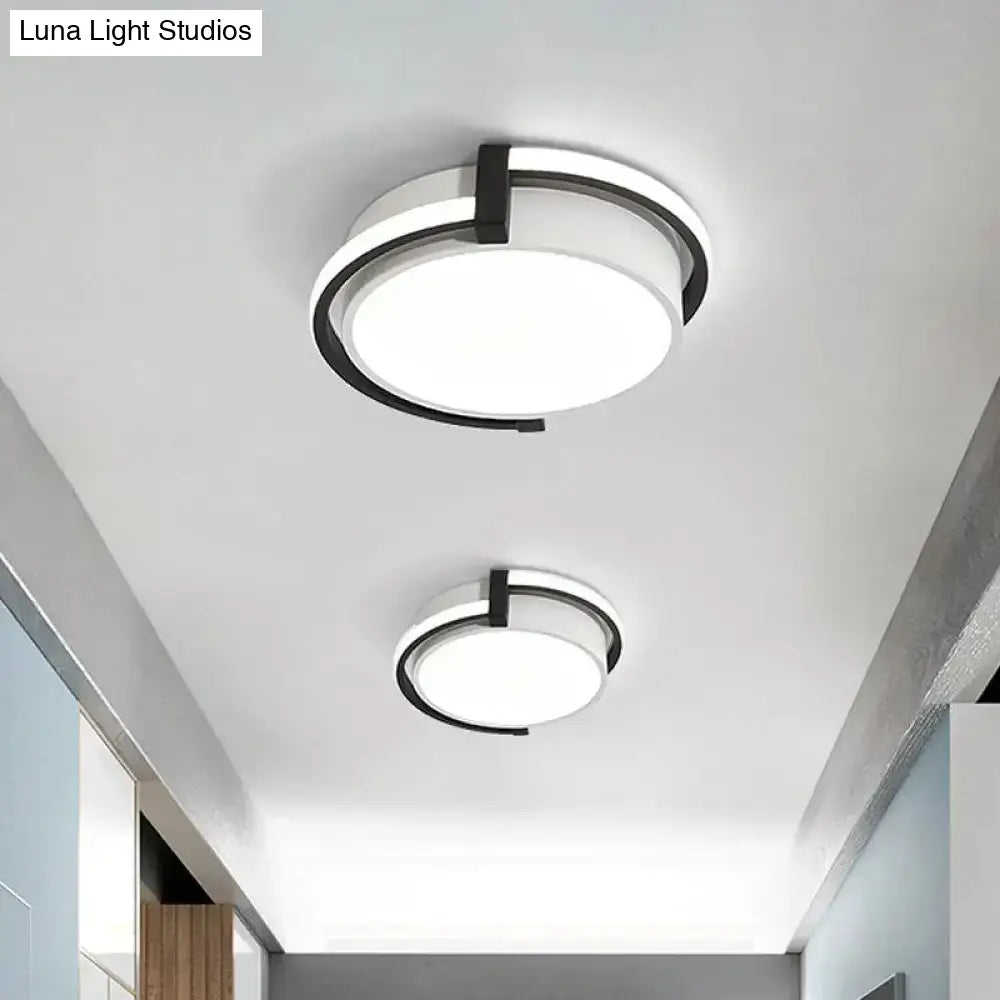 Dorm Room Led Flushmount Ceiling Light With Minimalist Design And Acrylic Shade (Grey/White) -