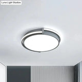 Dorm Room Led Flushmount Ceiling Light With Minimalist Design And Acrylic Shade (Grey/White) -