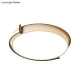 Dorm Room Led Flushmount Ceiling Light With Minimalist Design And Acrylic Shade (Grey/White) -