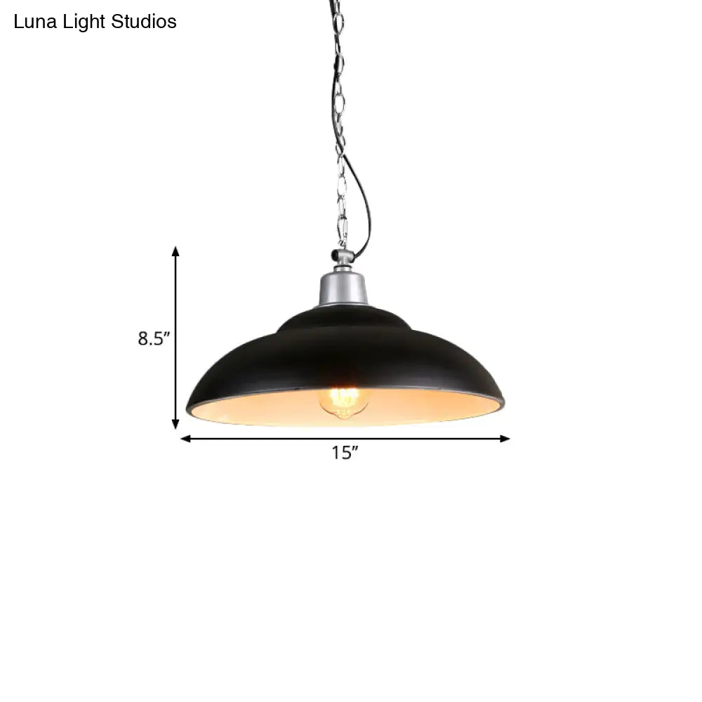 Double Bubble Pendant Lamp - Industrial Black Metal Suspension Lighting For Kitchen