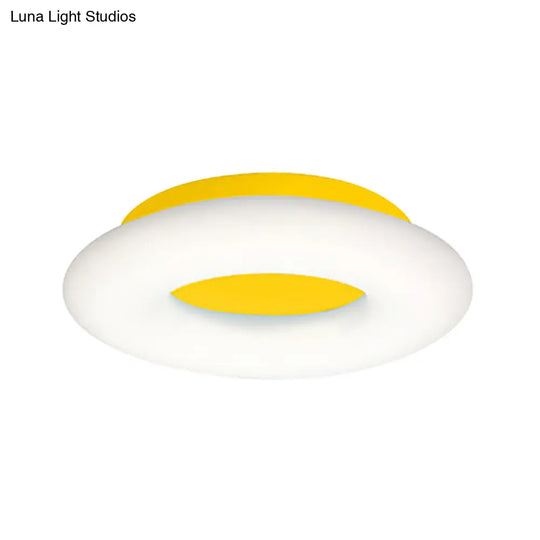 Doughnut Cartoon Flush Mount Ceiling Light For Kindergarten