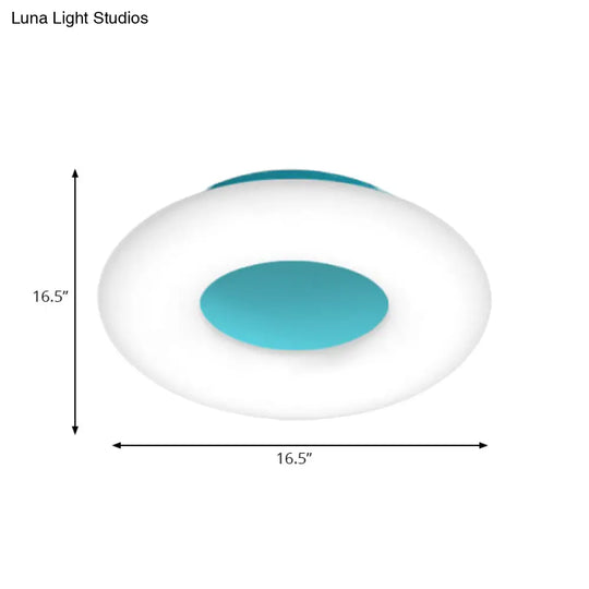 Doughnut Cartoon Flush Mount Ceiling Light For Kindergarten