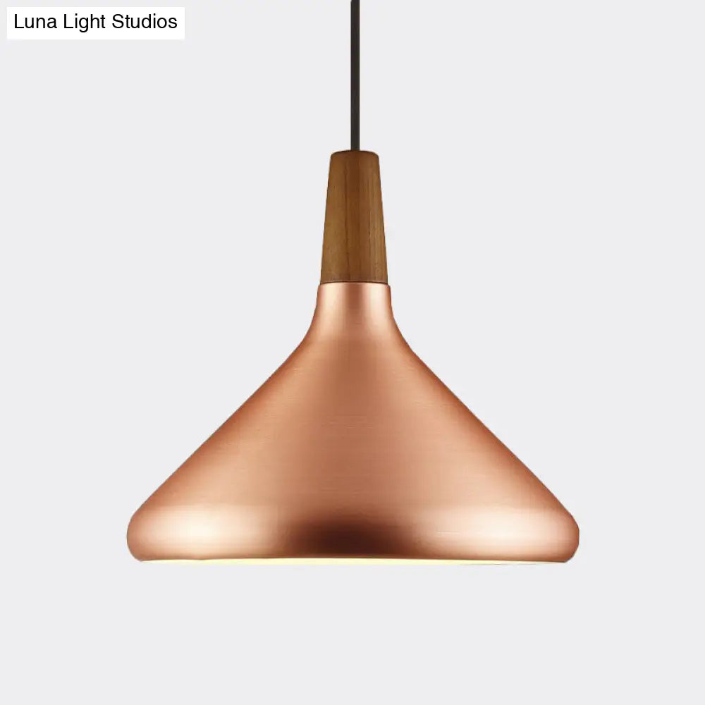 Down Lighting Industrial Restaurant Pendant - 7’/10.5’/16’ Width 1 Head Flared Aluminum Shade