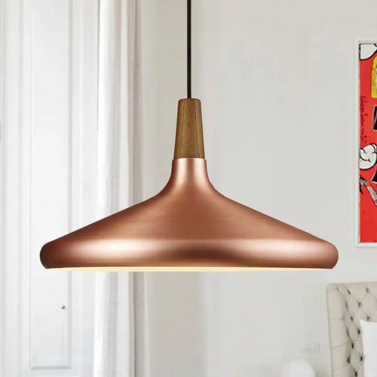 Down Lighting Industrial Restaurant Pendant - 7’/10.5’/16’ Width 1 Head Flared Aluminum Shade
