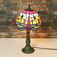 Dragonfly Table Lamp - Retro Stained Glass 1-Light Accent With Antique Bronze Finish For Study Room