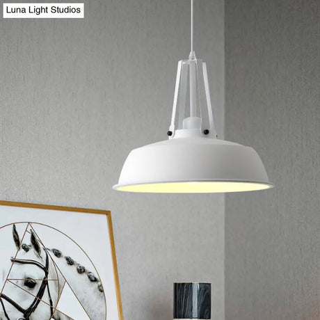 Drum Pendant Light Kit - Minimalist Metal 1 Light - Available in 14’’/18’’ Diameter - Black/White/Grey Hanging Lamp