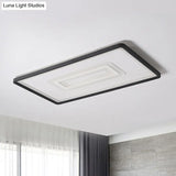 Dual Rectangle Flush Nordic Style Black Metal Light - 35.5’/43’ Width Warm/White Stepless