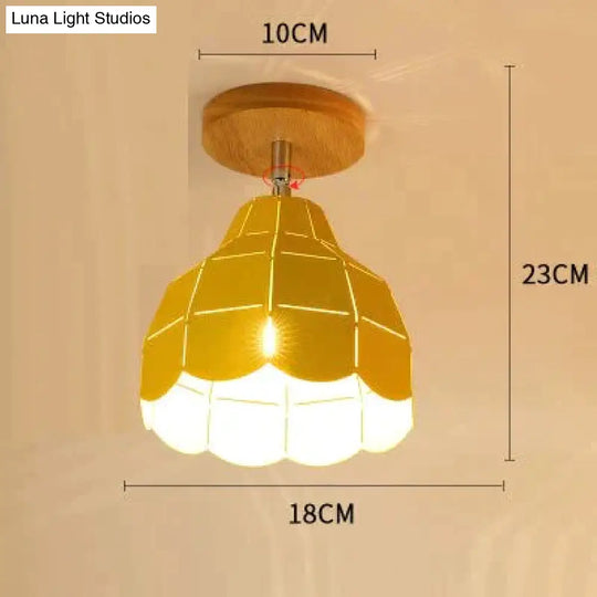 E27 Iron 5W Ceiling Lamp Shade Light Covers And Shades Triangle Metal Lampshades 180 Degree Turn