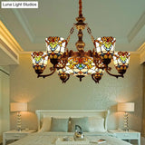 Elegant Baroque Style Dining Room Chandeliers With Art Glass Shade And Curved/Straight Arm
