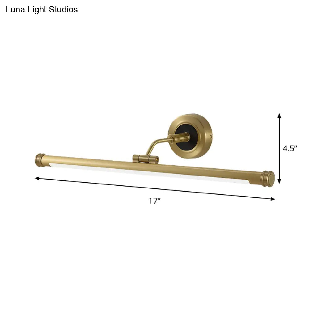 Elegant Brass Led Sconce Light With Swing Arm For Vanity - Minimalist Design