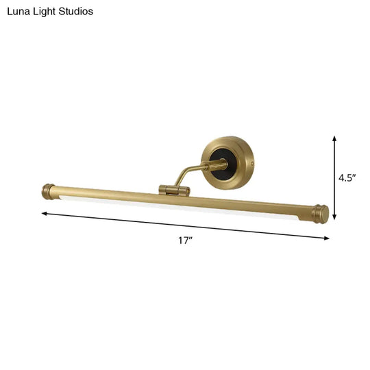 Elegant Brass Led Sconce Light With Swing Arm For Vanity - Minimalist Design