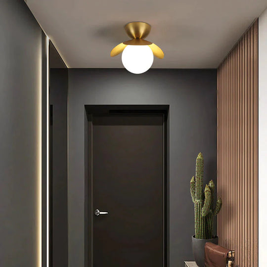 Emerson - Nordic Flower Corridor Aisle Lamp All Copper Vestiaire Plafonnier