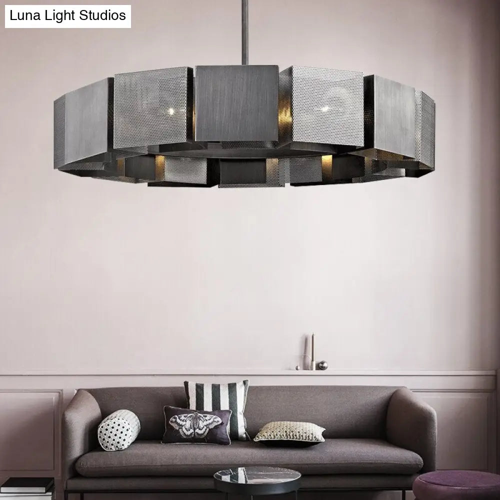 Emilys Modern Luxury Round Black Metal Chandelier Chandeliers