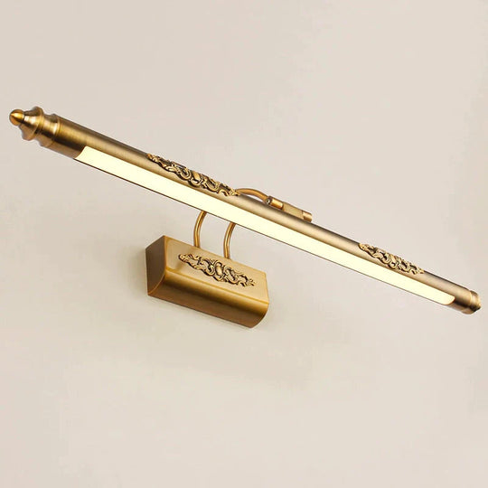 Esma - Lampe Miroir Led Sculpté en Bronze de Style Européen