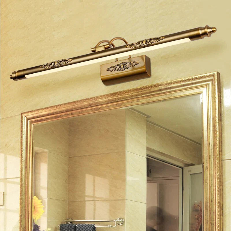 Esma - Lampe Miroir Led Sculpté en Bronze de Style Européen