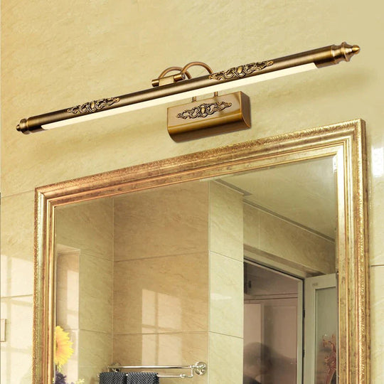 Esma - Lampe Miroir Led Sculpté en Bronze de Style Européen