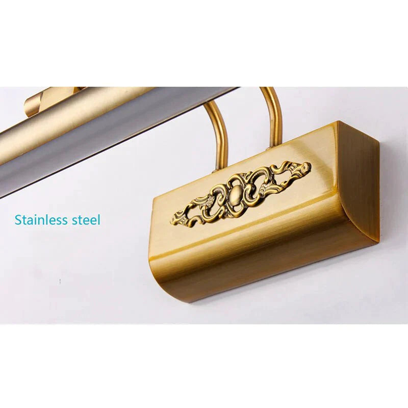 Esma - Lampe Miroir Led Sculpté en Bronze de Style Européen