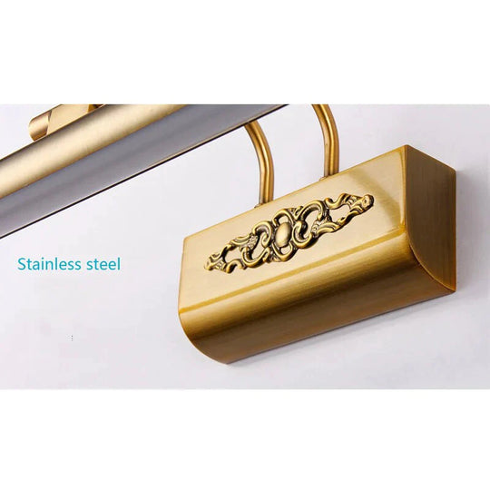 Esma - Lampe Miroir Led Sculpté en Bronze de Style Européen