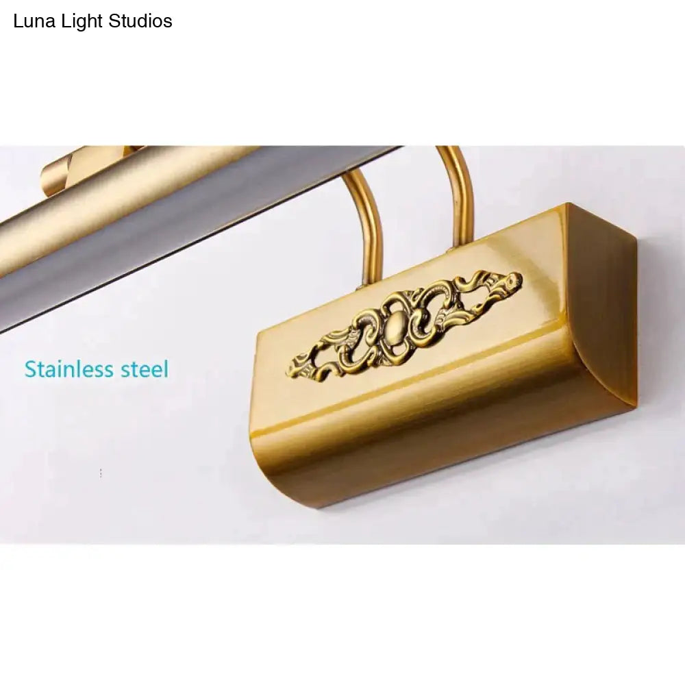 Esma - European Style Bronze Carved Led Mirror Lamp Wall