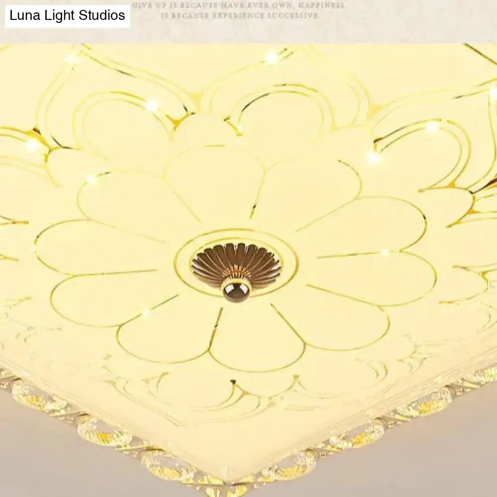 European Creative Square Master Bedroom Lamp Atmospheric Led Ceiling Lamps
