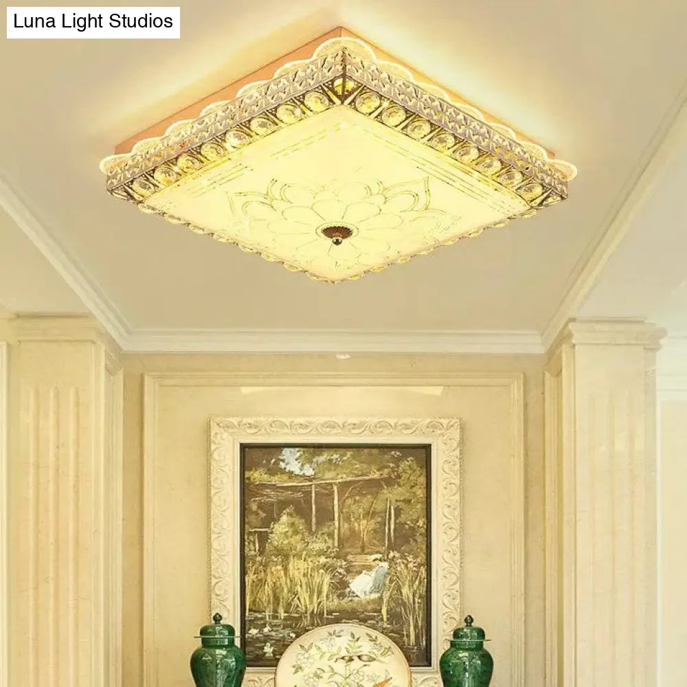 European Creative Square Master Bedroom Lamp Atmospheric Led Ceiling Lamps