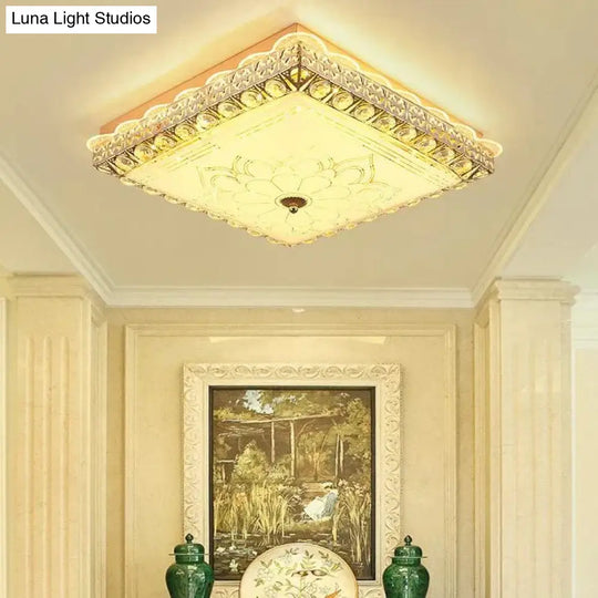 European Creative Square Master Bedroom Lamp Atmospheric Led Ceiling Lamps
