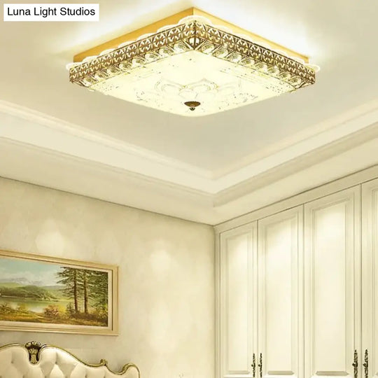 European Creative Square Master Bedroom Lamp Atmospheric Led Ceiling Lamps