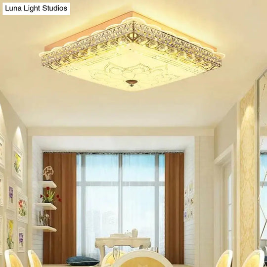 European Creative Square Master Bedroom Lamp Atmospheric Led Ceiling Lamps