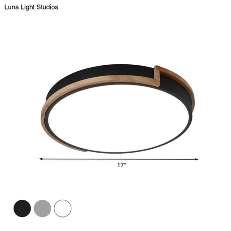 Eye - Caring Slim Drum Led Ceiling Light For Bedroom - Choice Of 3 Sizes In Black Grey Or White