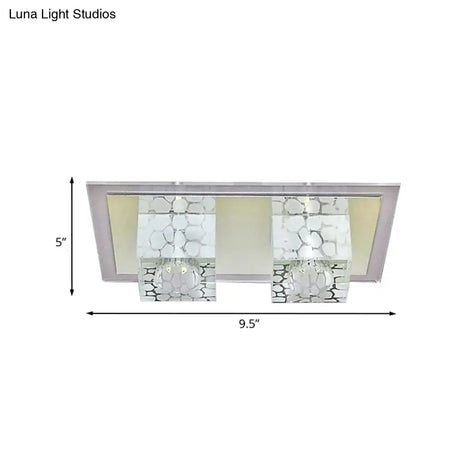 Faceted Glass Led Ceiling Flush Light Fixture - Modern Nordic Cubic Design For Living Room