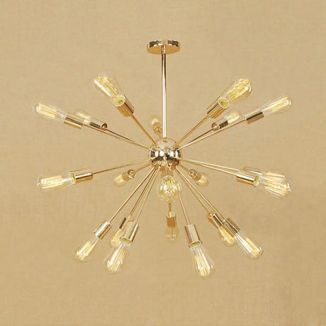 Farmhouse 18/21-Light Iron Chandelier: Copper/Gold Sputnik Ceiling Fixture For Dining Room 21 / Gold
