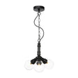 Farmhouse Ceiling Chandelier - Amber/Clear Glass 3/4/5 Lights Black Suspension Light For Living