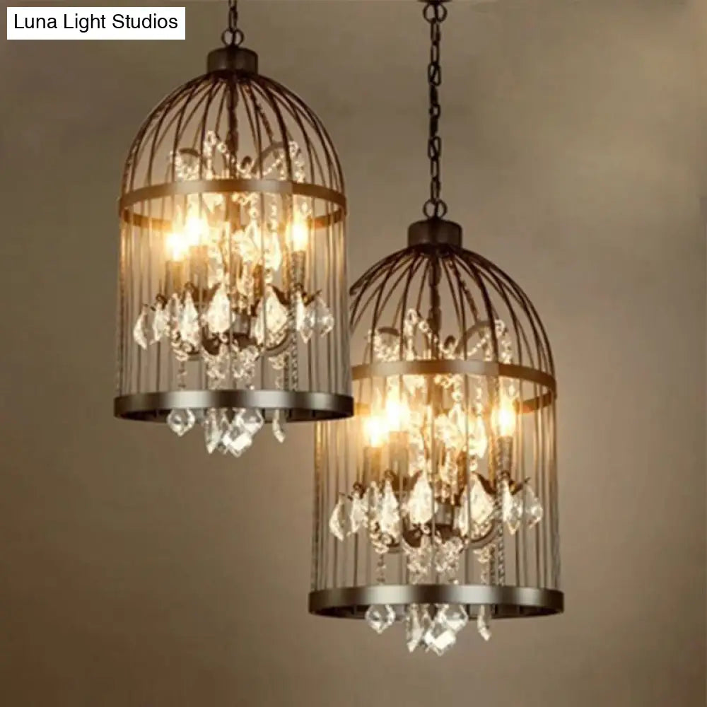 Farmhouse Crystal Pendant Light For Restaurant Ceiling Chandelier