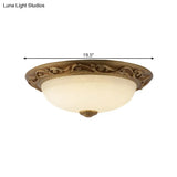 Farmhouse Dome Ceiling Lamp With Opaline Glass Brass Finish - Multiple Sizes & Lights Available