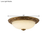 Farmhouse Dome Ceiling Lamp With Opaline Glass Brass Finish - Multiple Sizes & Lights Available