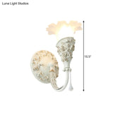 Farmhouse Frosted Glass Bedroom Sconce Light With Crystal Drop Decor