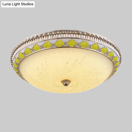 Farmhouse Led Flush Mount Ceiling Light In Gold With Frosted Glass Available Multiple Sizes