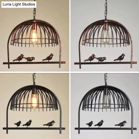 Farmhouse Metal Hanging Birdcage Pendant Light For Dining Room Ceiling And Island