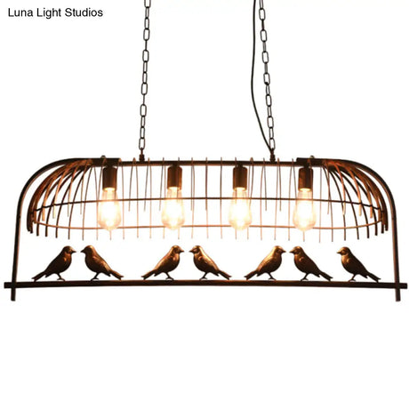 Farmhouse Metal Hanging Birdcage Pendant Light For Dining Room Ceiling And Island