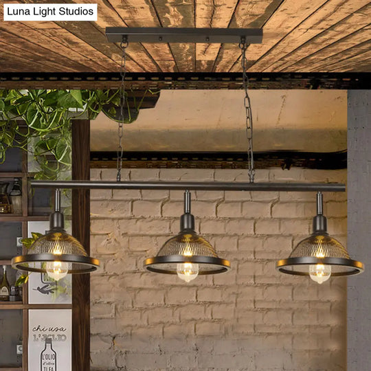 Farmhouse Metal Pendant Island Chandelier In Black For Dining Room With 3/4 Lights
